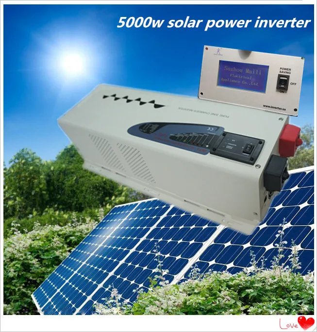 Free shipping, low frequency 5kw watt dc24v to ac 230v pure sine wave 5000w pump inverter with LCD remote controller