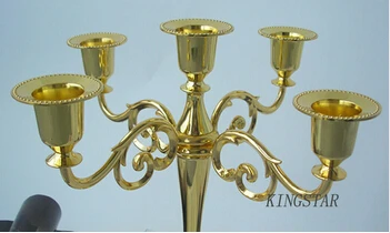 H27cm 3/ 5 arm gold candle holder retro candlestick gold candelabra for home deor chchristmas candle hodlers ZT031