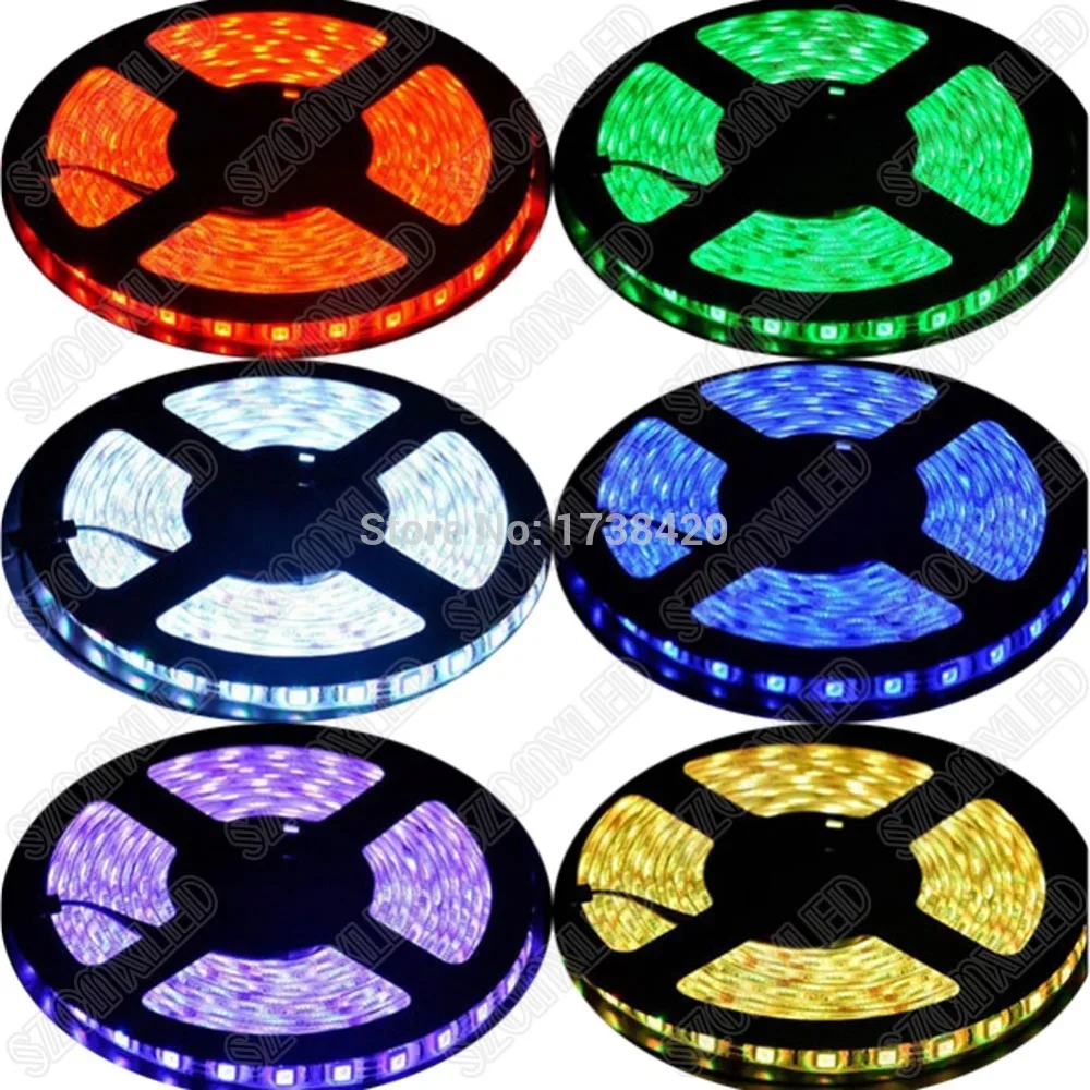 Imagem -06 - Metros Não-impermeável Ip22 Rgb Led Strip 5050 Smd Dc12v 60leds m 20 m Lote Led Strip Luz Vermelha Verde Azul Branco Rgb Amarelo 20