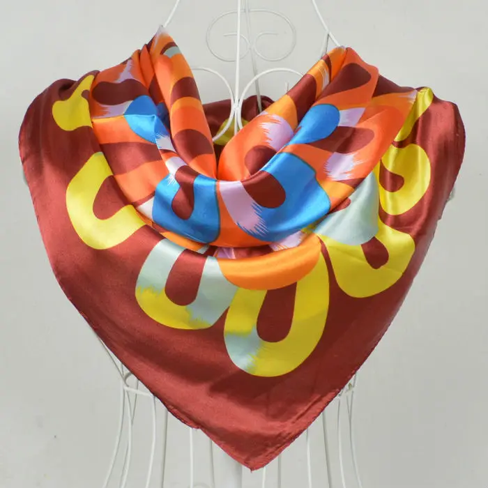2015 New Design Women Polyester Silk Big Square Silk Scarf,90*90cm Hot Sale Satin Scarf Printed For Spring,Summer,Autumn,Winter