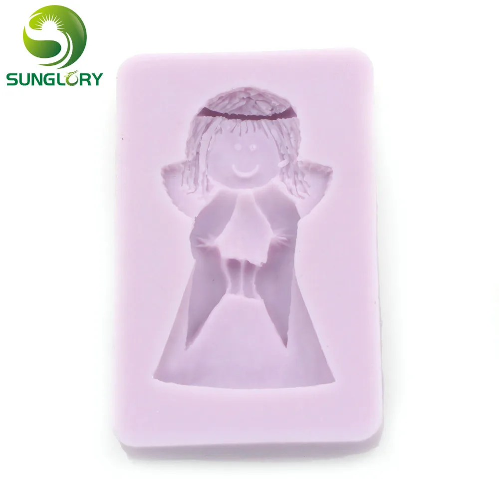 DIY Baby Girl Silicone Mold Fondant Decor Clay 3D Moldes De Silicona Mold For Baking Paste Americana Cupcake Decoration Bakeware