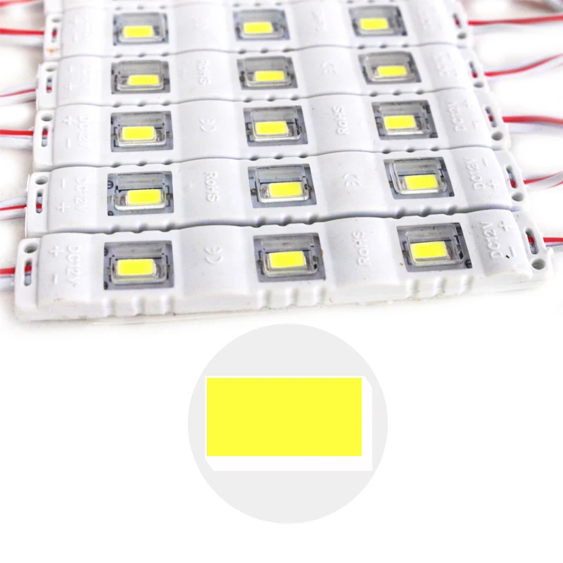 300pcs/lot Best price IP65 5730 3 LED MODULE Waterproof Warm White Pure White Injection Molding Light for DC 12V, 75mm*10mm