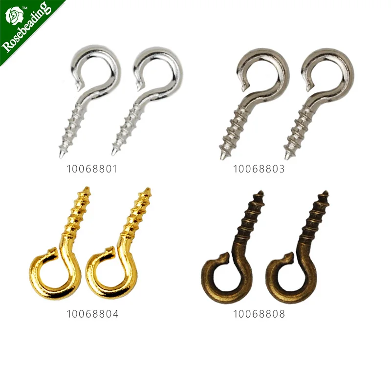 200pcs 4*8mm Metal Small Tiny Mini Eye Pins Eyepins Hooks Eyelets Screw,Bails-100688