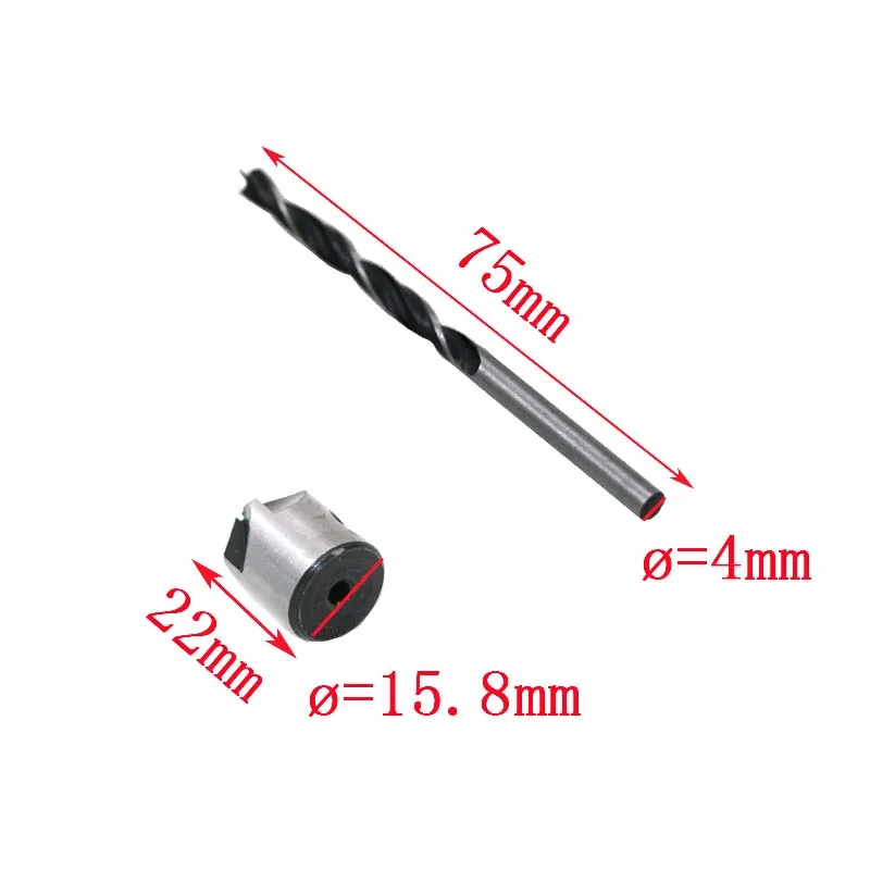 5 pz/lotto Svasatore Punta del trapano Trapano Presse Set Fresa Lavorazione Del Legno 5 Flauto Smusso 3 millimetri 4 millimetri 5 millimetri 6 millimetri carpenteria trapano + 1pc Chiave