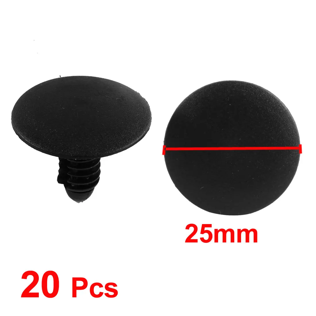 X Autohaux 20/100/200Pcs Black Plastic Splash Guard Fastener Rivet Clips 8Mm X 20Mm X 25Mm Interior Weatherstrip Moulding