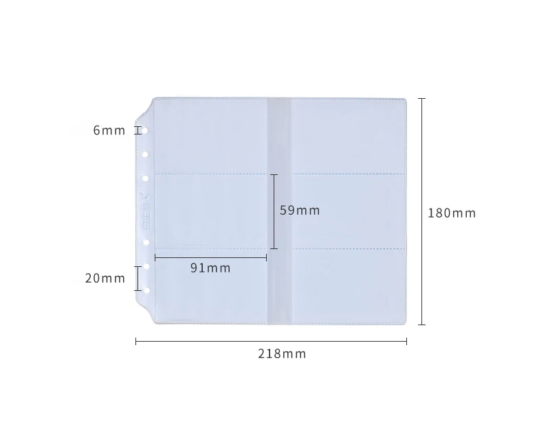 2PCS Business Card PVC Pockets, Plastic Pocket Page Sleeve A4 size, horizontal and vertical pockets