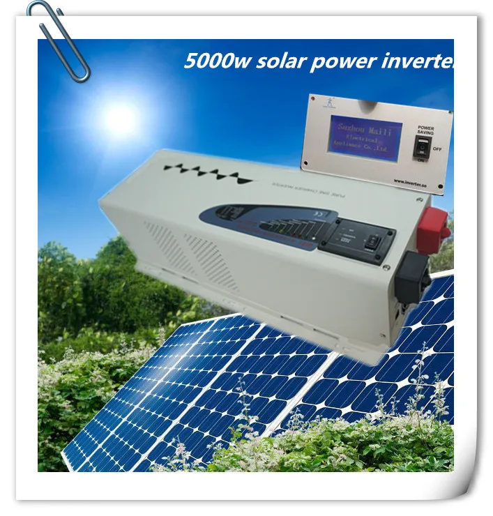 CE,RoHS,ISO9001 Approved, LCD screen 5000 watt dc48v to ac 230v low frequency home use air condition inverter 5000w