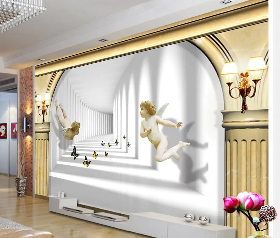 European Space Angel Roman Ceiling murals wallpaper custom 3d  mural wallpaper Home Decoration