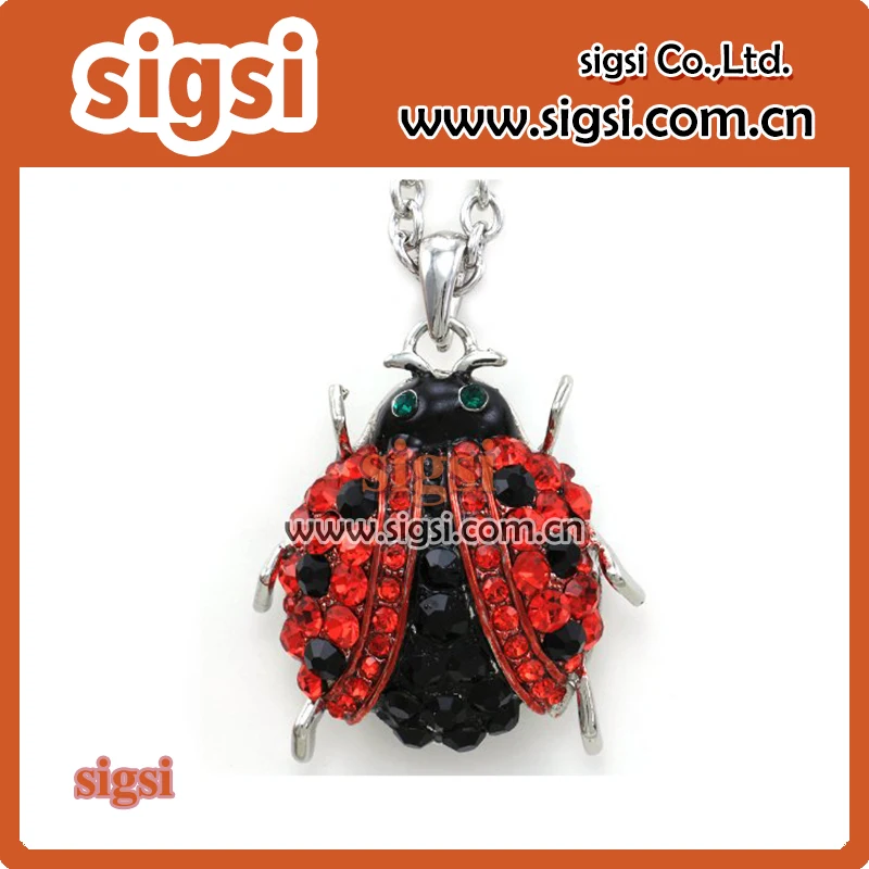 100pcs wholesale 45mm rhinestone ladybug pendant