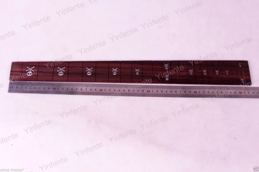 

Guitar Fretboard Fretless Skull Inlaid New Rose wood 1 pcs