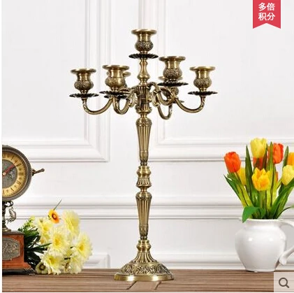 

Classic 5/7Lights Bronze Candle Holders Metal Candlestick For Centre De Table Decroation ZT027