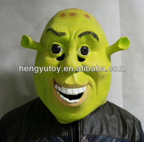 Green Shrek Latex Mask Movie Cosplay Costume Props for Halloween Party Fancy Dress