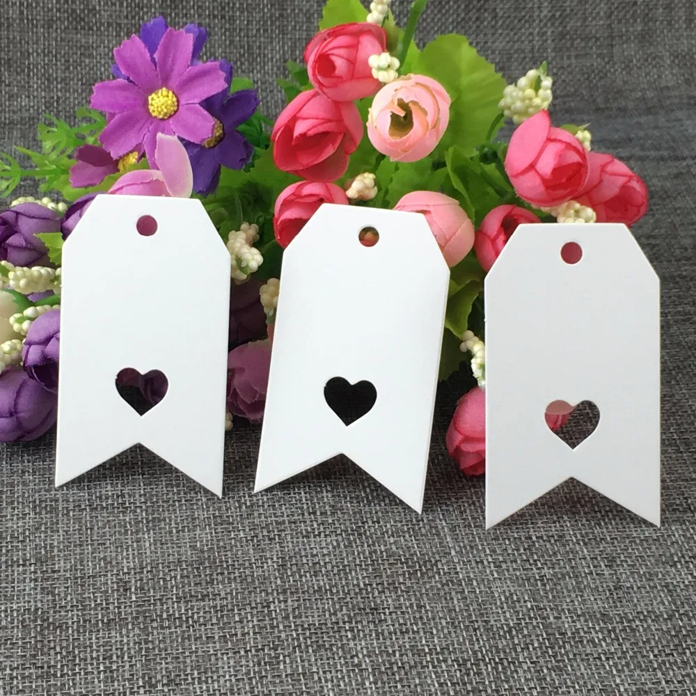 

7*4cm 400PCS/Lot Kraft Hang Price With Heart Tags Blank Head Cards Gift/Price/Ticket/Luggage Label Mark Accept Custom Logo