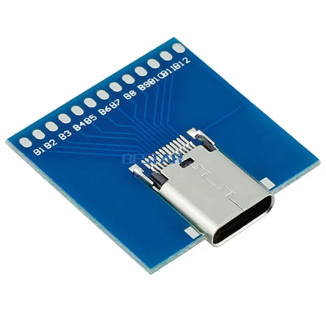 10Gbps USB-C USB 3.1 유형 C 유형-C 암 납땜 케이블 테스트 소켓 PCBA 보드 어댑터 용접 커넥터 어댑터