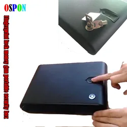 Ospon-caja de seguridad con huella dactilar, caja de seguridad de acero sólido, pistola para llaves, objetos de valor, caja de joyería portátil, caja de seguridad biométrica con huella dactilar, 120b