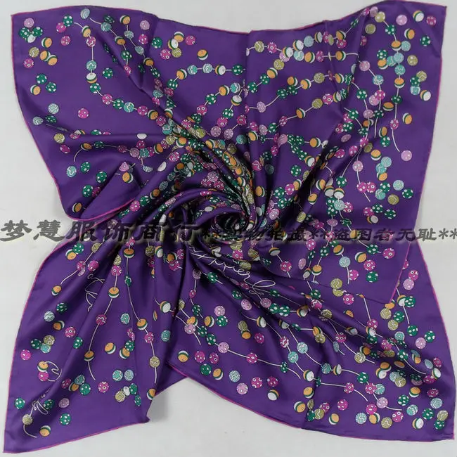 [BYSIFA] Women Brand Twill Square Scarves Printed 2019 Apparel Accessories Ladies 100% Silk Large Neck Scarf Hijab Orange Black