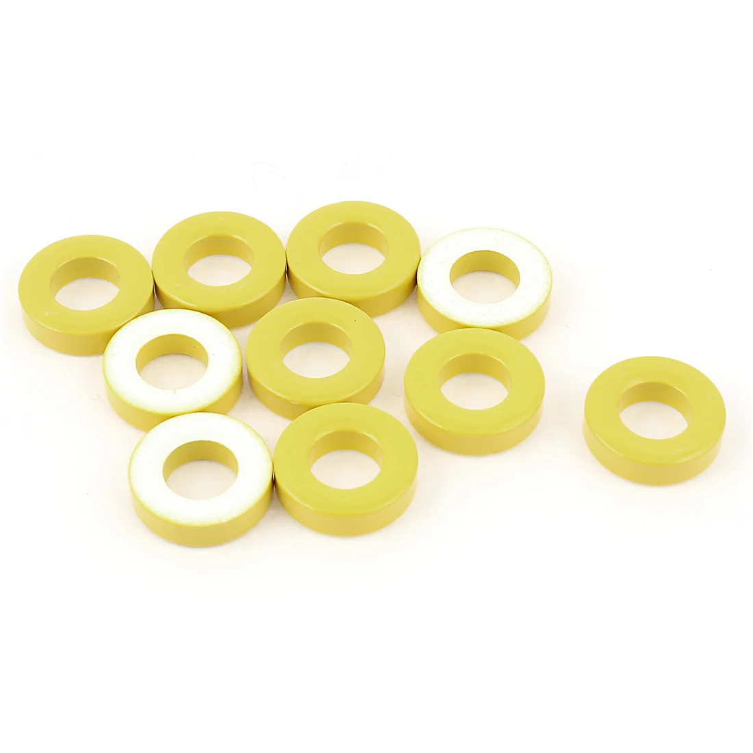 

10pcs 18mm x 9mm x 5mm Yellow White Iron Core Power Inductor Ferrite Ring For Inductors Power Transformers