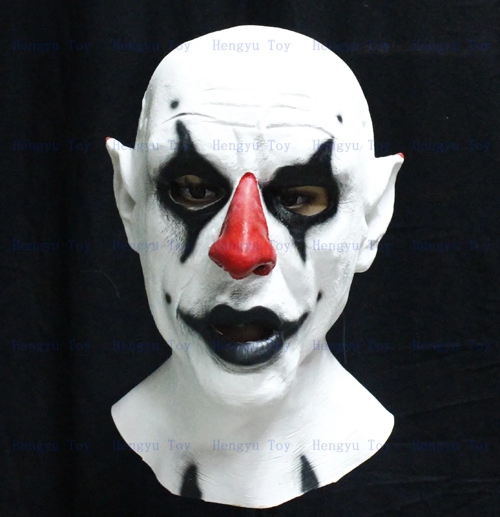 

Scary Clown Mask Halloween Latex Bald Head Evil Horror Fancy Dress Accessory