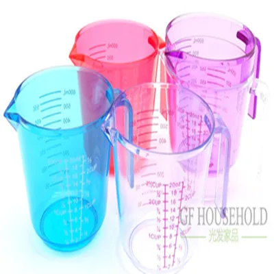 2pcs 600ml Multi-colored Kitchen Measuring Cups Graduated Transparent Graduated Beakers