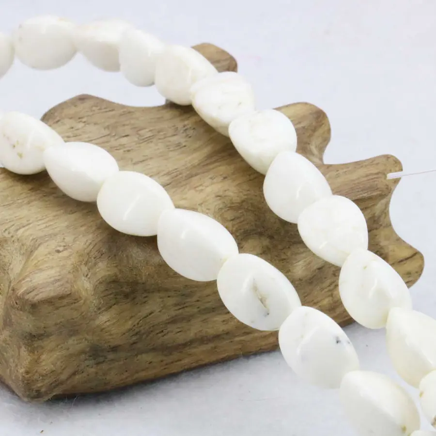 9x12mm Rice angle Natural White Turquioses Stone DIY Loose Bead Jewelry Woman Girl Accessories Lucky Gift Wholesale Price 15inch