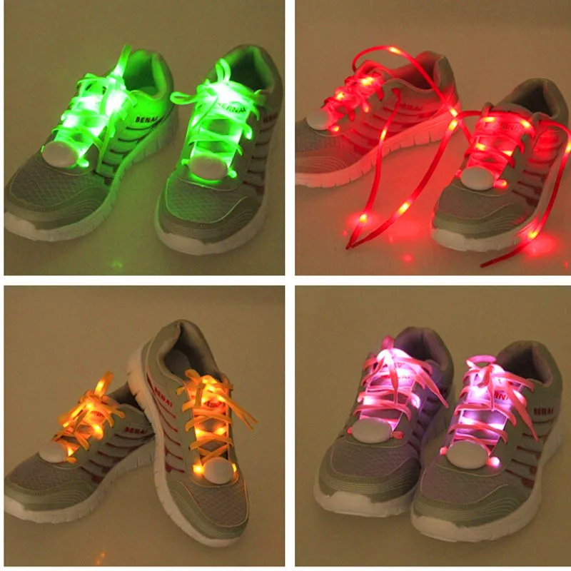 2018 New Arrival 20pairs/lot Waterproof LED Shoelaces Party Flashing Shoe Laces Glow Stick Shoestring Three Modes LED Shoelace