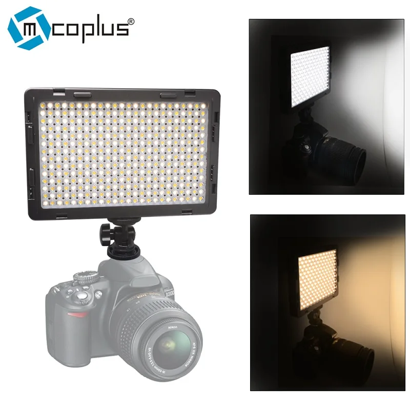 Mcoplus LED-340B CRI95+ Bi-color Ultra-thin Video LED Light for DSLR Camcorder Video Camera Video Shooting Lumen 1600LM