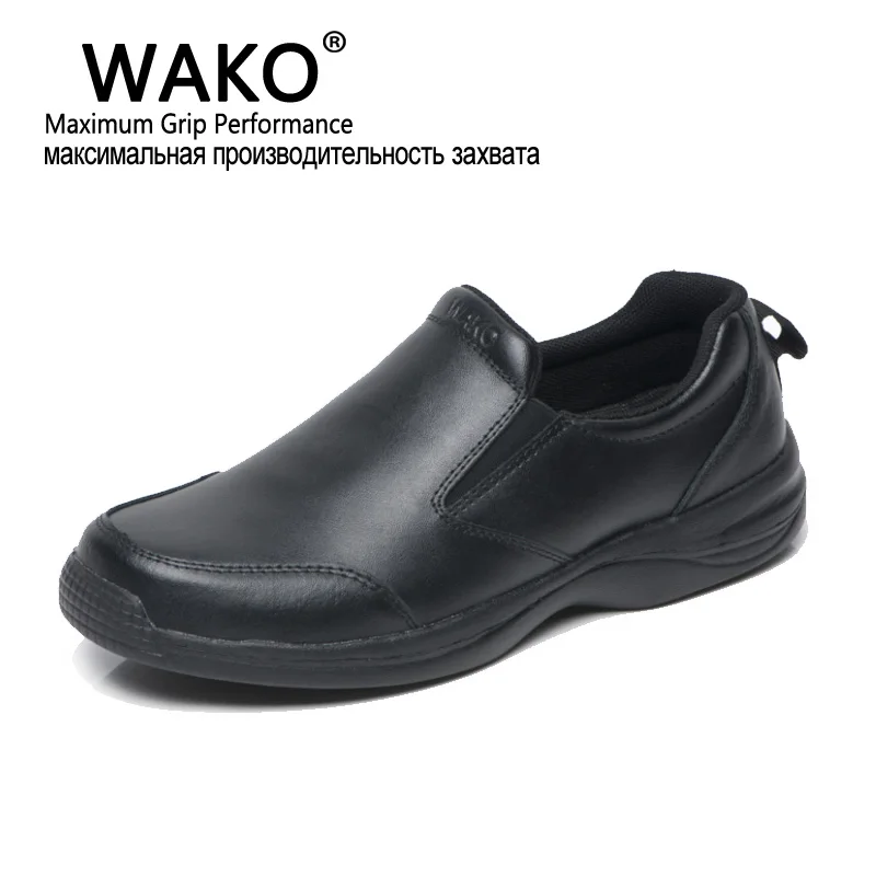 WAKO Professional Chef Work Anti-slip Shoes Men Cook Shoes Safety Black Slip-on Shoes For Unisex