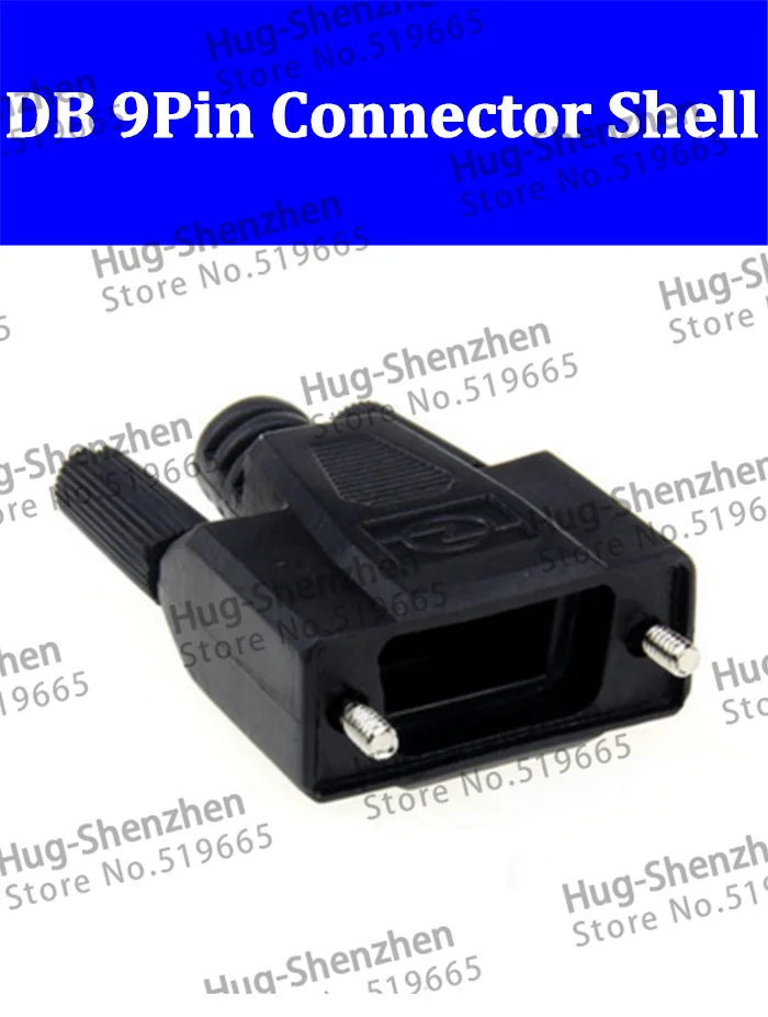 

10pcs DB9 Pin Serial VGA COM connector 232/485 Plug Black Plastic Shell High Quality