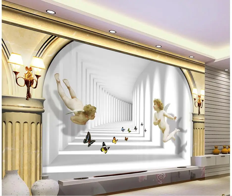 European Space Angel Roman Ceiling murals wallpaper custom 3d  mural wallpaper Home Decoration