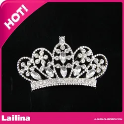 Flatback silver plating rhinestone crown for ribbon