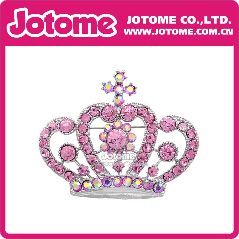 100/200/400pcs Princess Queen Royal Crown Tiara Clear Crystal Brooch Pin Women Ladies Fashion Jewelry for Party Dress