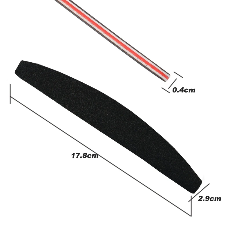 50 Pcs/Lot Professional Nail File Buffer Salon Glitter Nail Files 100/180 Grit Manicure Tools Black Sanding Paper File Supplier - 图片 2