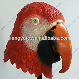 Red Parrot Mask Latex Animal Bird Head Mask for Halloween Costume Party Decoration