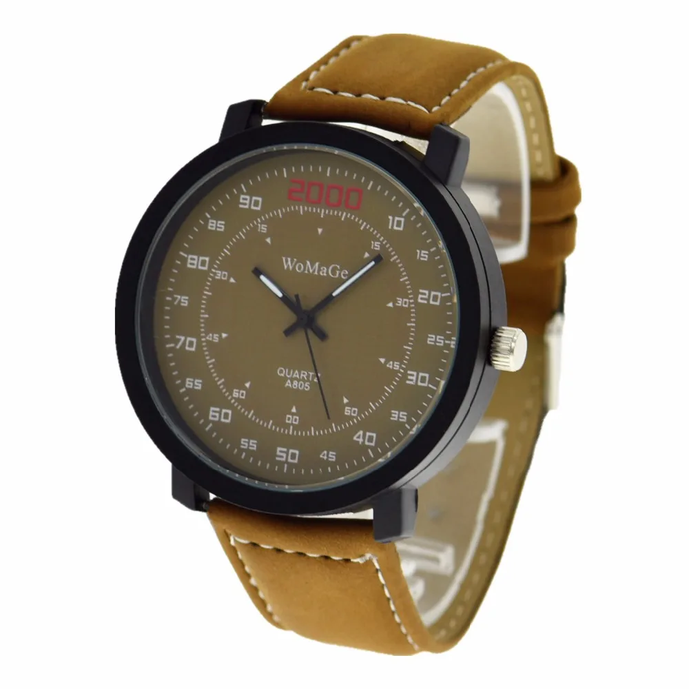 High Wholesale Womage A805 Men Sport Casual Leather Wrist Watches Hot Sale Women Watch Fashion Woman Dress Wristwatch