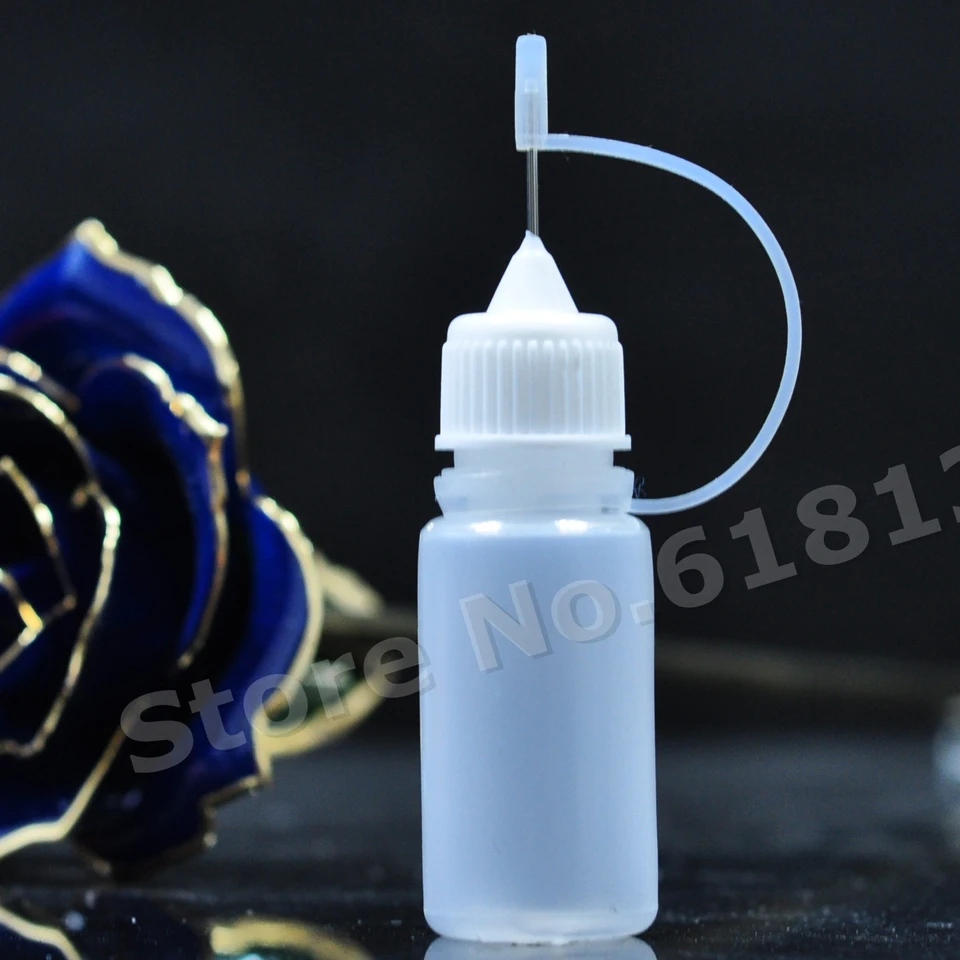 high quality 2500pcs 10ml empty plastic needle cap type  bottle with metal needle tip