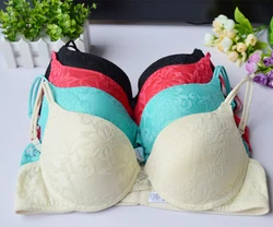 New Padded Thick Padded Push Up Embroidery Floral Lace Bra Underwear Bras Plunge BH Lingerie Size 32 34 36 38 40 42 44 A B C D E