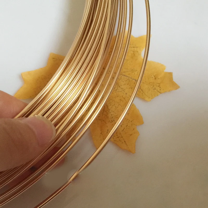 1 Meter Light Yellow Gold Color 2.06 mm Wire Round  Jewelry Wire DIY Material Accessories