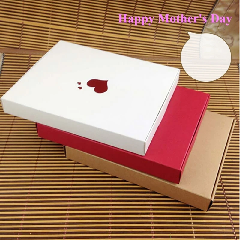 Gift Package Box For Mother's day Thermoprinting Gold Heart shape Pattern High Quality Display Boxes For gift Accept Custom logo