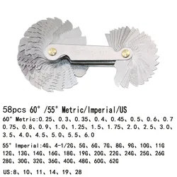 Aço inoxidável Thread Plug Gage, Passo de parafuso americano, 60 e 55 graus, Medidor métrico