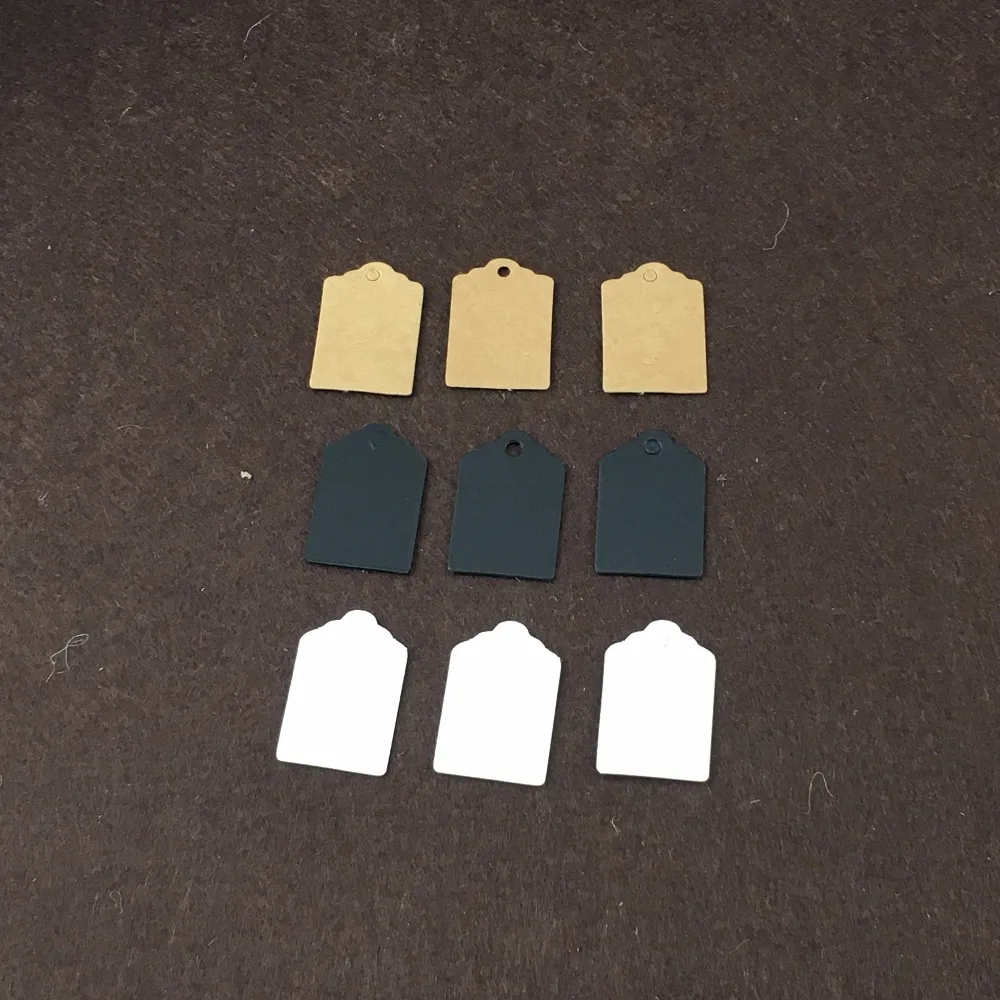 3*2cm 400PCS/Lot Kraft Paper Small Hang Tags Jewelry Gift Head Cards Luggage Labels Mark  For DIY Handmade Accept Custom Logo