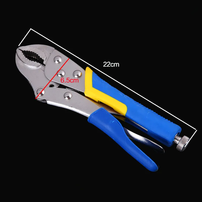 20cm Round Mouth Vise Grip Locking Welding Quick Pliers High-carbon Steel Pincers Tongs Fixed Grip Forceps Crimping Tool Alicate