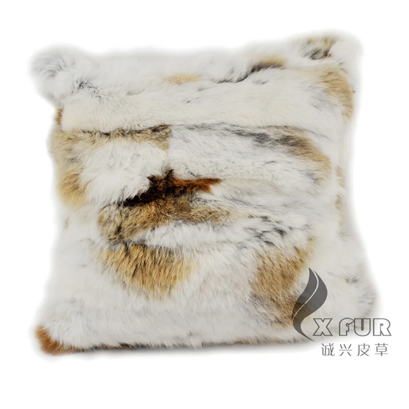 CX-D-19 50x50cm Two Side Fur inter Pillow Cases Home Decor Sofa Cushion Cover Seat Decoration Fur Cushion cover