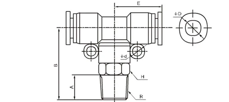 Quick connector PB14-04,14mm to 1/2