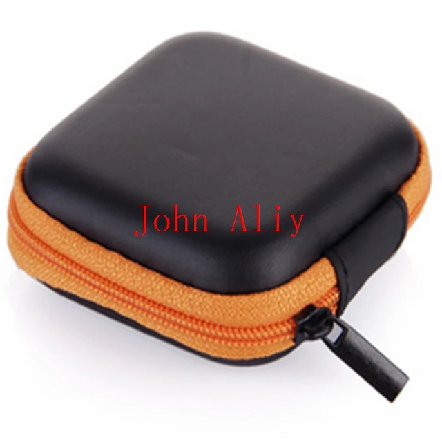 Free shipping Mini Zipper Hard Headphone case,leather Earphone bag,Protective Usb cable organizer,Portable Earbuds Pouch box