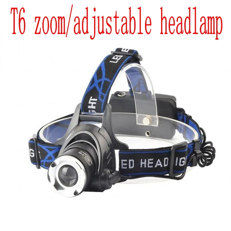 headlight led headlamp XML T6 waterproof zoom headlamp 18650 rechargeable battery flashlight adjustable head 3-mode torch Lights