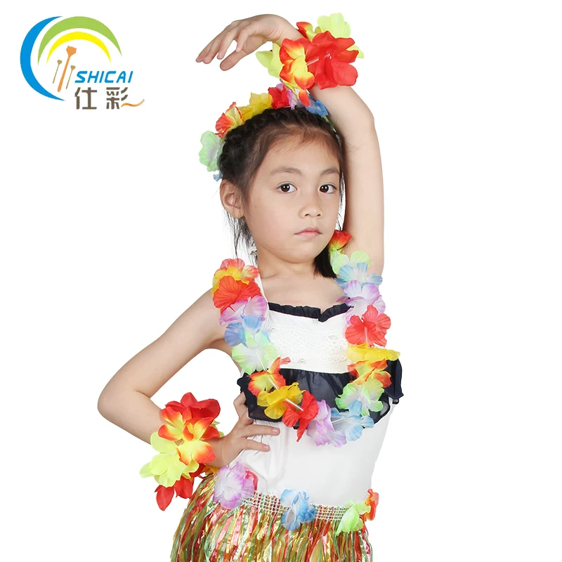 Free shipping Hawaiian grass skirts and garlands wedding dance party activities costume Hawaiian grass skirts performing props