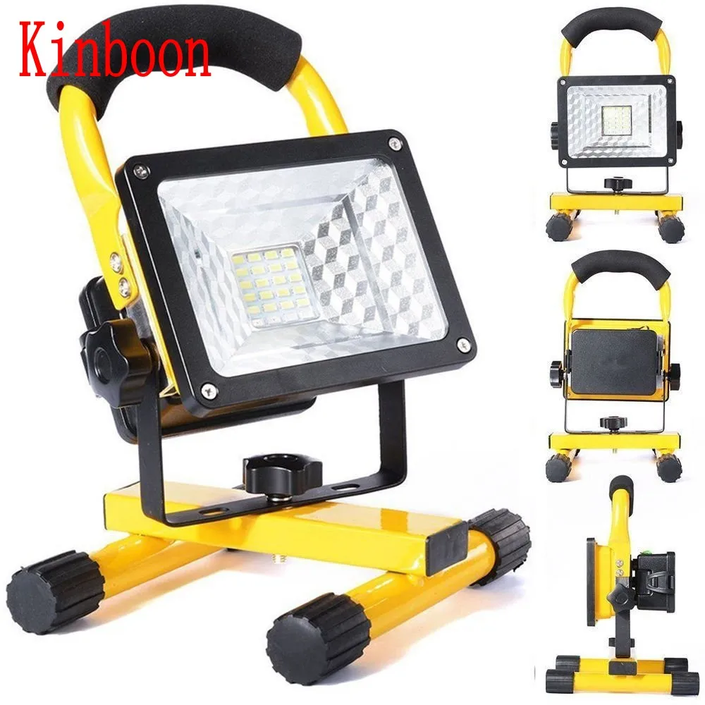 New Portable Spotlight Rechargeable LED Floodlight Movable Outdoor Camping Light 24led with 3*18650 Batteries Power+AC Charger