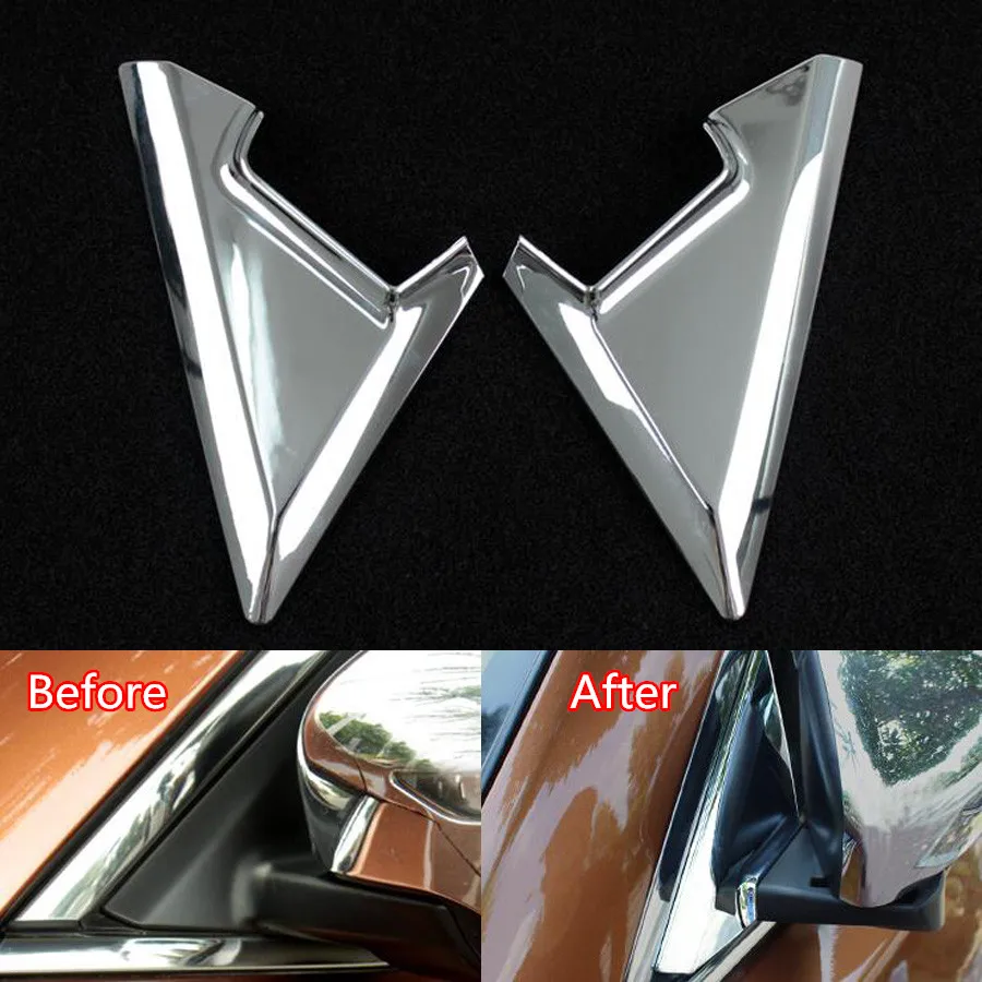 YAQUICKA 2Pcs Car Front Triangle Window Decoration Trim Cover Frame Sequins For Nissan X-Trail 2014 2015 2016 Exterior Accessory