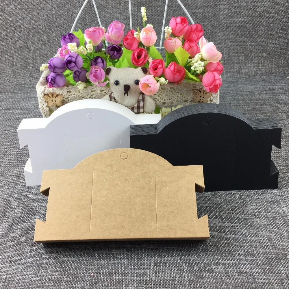 

New Arrival 100PCS/Lot 16*9cm Jewelry Hair Clip Card Kraft Blank Display Fashion Design Card Accept custom logo Need Extra Cost