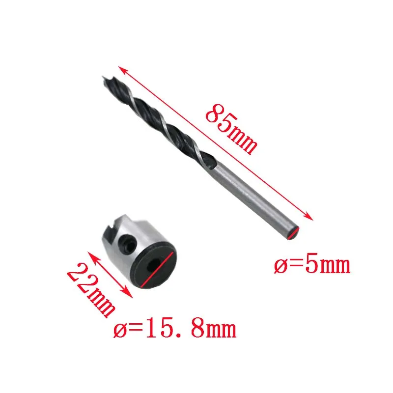 5 pz/lotto Svasatore Punta del trapano Trapano Presse Set Fresa Lavorazione Del Legno 5 Flauto Smusso 3 millimetri 4 millimetri 5 millimetri 6 millimetri carpenteria trapano + 1pc Chiave